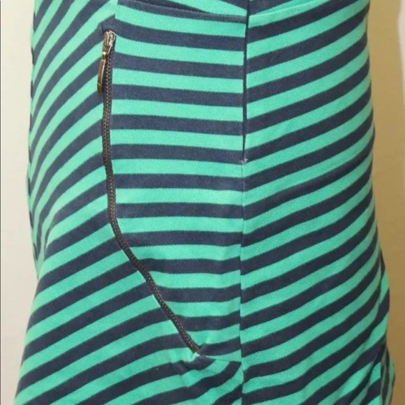 Zara Women Mini Lined Skirt Blue Green Stripe 30 M Sexy Summer 100% Cotton - Picture 12 of 12